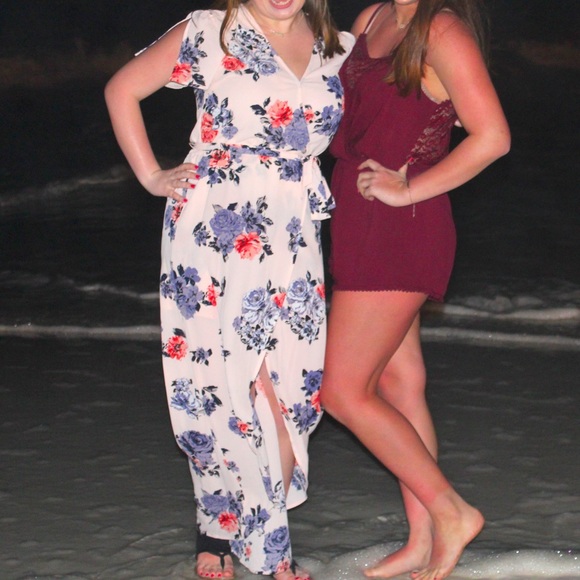 Floral Romper with skirt overlay - Picture 2 of 2